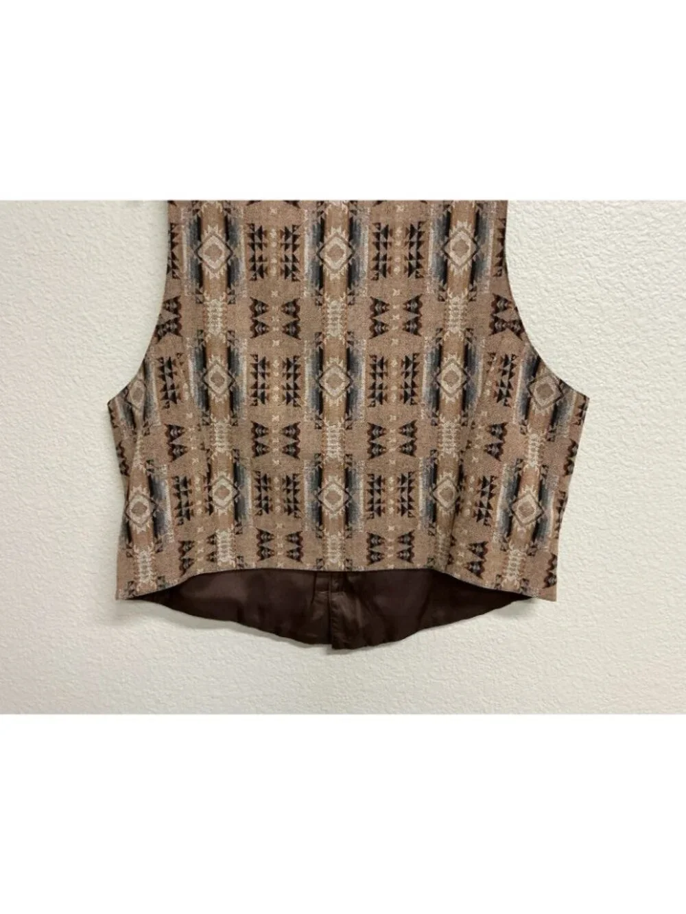 VTG Pendleton High Grade Western Wear Vest Southwestern Aztec Wool Sz XXL Lined